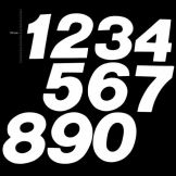 TMV Motorcross nummer stickers 150mm White '0' (3pcs)