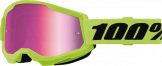 100% 2023 Fall Strata 2 Jeugd Crossbril Fluor Geel (Lens: Spiegel Roze)