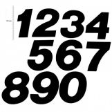 TMV Motorcross nummer stickers 150mm Zwart '0' (3pcs)