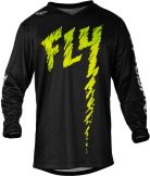 Fly Racing 2024 F-16 jeugd Crossshirt Zwart / Fluor Groen / Licht Grijs
