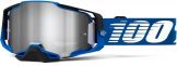 100% 2022 Armega Rockchuck Crossbril Blauw / Zwart (Lens: Zilver Spiegel)