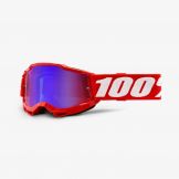 100% 2022 Accuri 2 Jeugd Crossbril Neon Rood (Lens: Rood / Blauw)