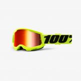100% 2022 Strata 2 Jeugd Crossbril Fluor Geel (Lens: Rood)