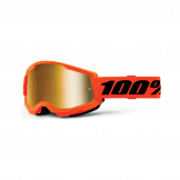 100% 2023 Fall Strata 2 Jeugd Crossbril Fluor Oranje (Lens: Spiegel Goud)