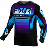 FXR 2024 Clutch Pro MX Crossshirt Zwart / Paars / Blauw