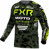 FXR 2024 Podium MX Jeugd Crossshirt Camo / Fluor Geel