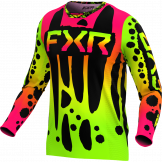 FXR 2024 Podium MX Jeugd Crossshirt Frogger Zwart / Roze / Fluor Geel