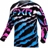 FXR 2024 Podium MX Jeugd Crossshirt Shred Zwart / Blauw / Roze