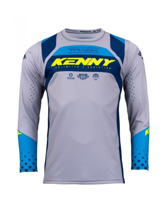 Kenny 2023 Jeugd Track Focus Crossshirt Navy / Fluor Geel