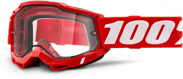 100% 2021 Accuri 2 Enduro Crossbril Neon Rood (Lens: Dual Pane Helder)