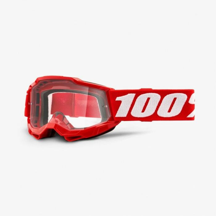 100% 2021 Accuri Jeugd Crossbril Neon Rood (Lens: Helder)