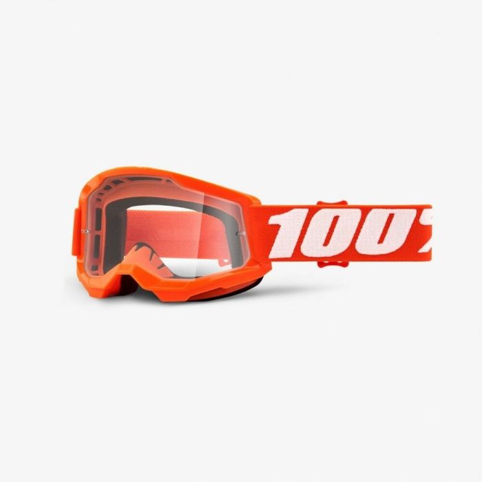 100% 2021 Strata Jeugd Crossbril Oranje (Lens: Helder)