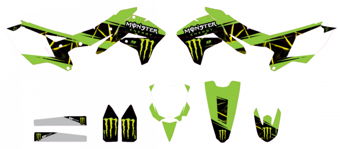D'Cor Complete Stickerset Monster Slash Kawasaki KX450F 2016-2018