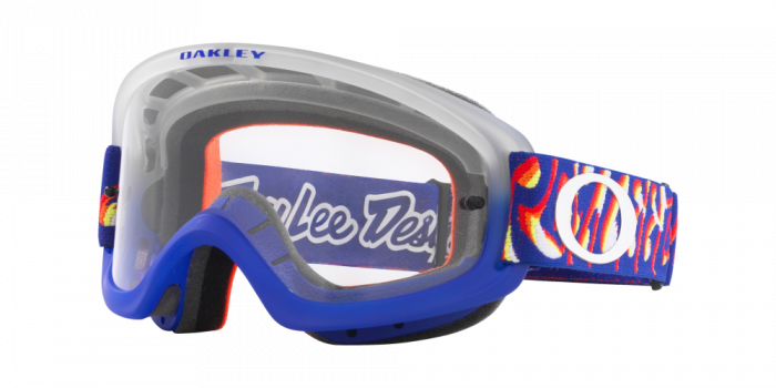 Oakley 2024 XS O Frame 2.0 Pro TLD Peace & Wheelies Crossbril Wit / Blauw (Lens: Helder)