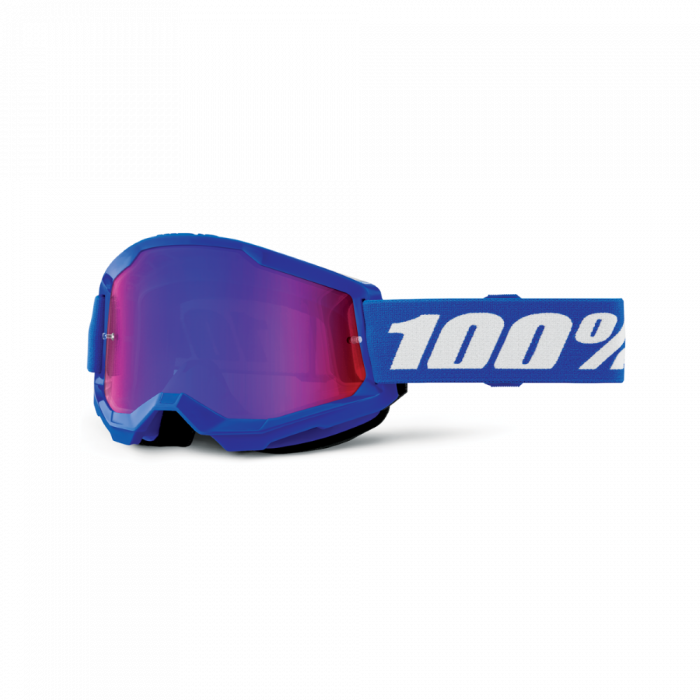 100% 2023 Fall Strata 2 Jeugd Crossbril Blauw (Lens: Spiegel Rood / Blauw)