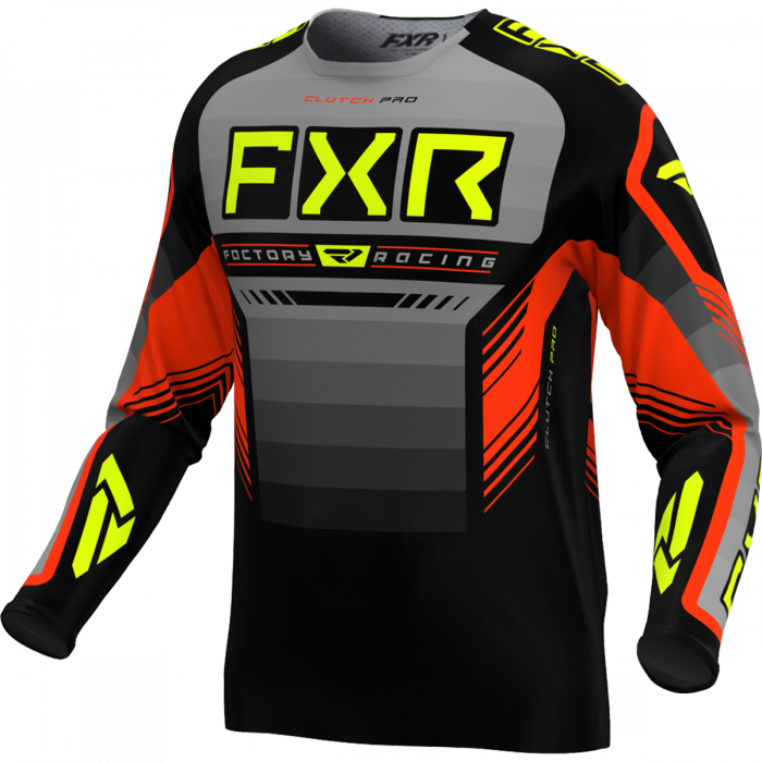 FXR 2024 Clutch Pro MX Crossshirt Nuke Grijs / Zwart / Fluor Geel