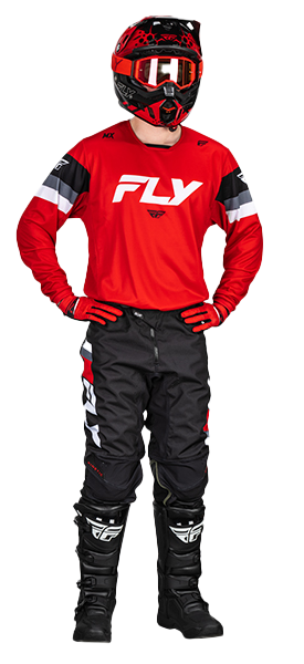 Fly Racing 2024 Kinetic Prix jeugd Crosspak Rood / Grijs / Wit