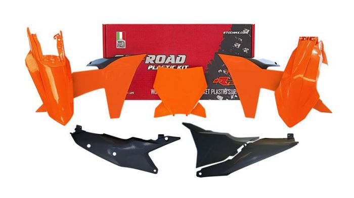 R-Tech 5-Delige Plastickit KTM SX125 SX250 SX300 SXF250 SXF350 SXF450 2024 Oranje / Zwart