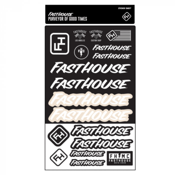Fasthouse Sticker Sheet Zwart-Wit