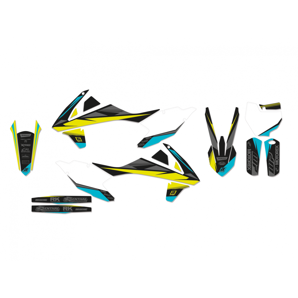 Blackbird Stickerset Stealth met Buddyovertrek KTM SX125 SX250 SXF250 SXF350 SXF450 2016-2018