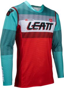 Leatt 2024 Moto 5.5 UltraWeld Crossshirt Fuel Rood / Turquoise / Wit