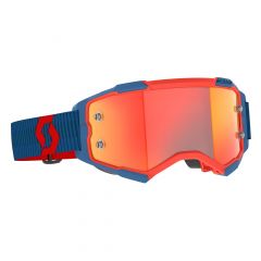 Scott 2024 Fury Crossbril Donker Blauw / Fluor Rood (Lens: Oranje Chrome Works)