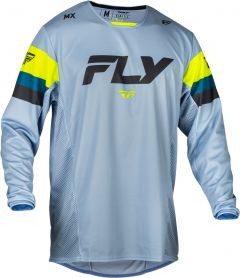 Fly Racing 2024 Kinetic Prix Crossshirt Ice Grijs / Antraciet / Fluor Geel