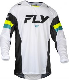 Fly Racing 2024 Kinetic Prix Crossshirt Wit / Zwart / Fluor Geel