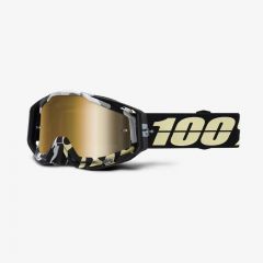 100% Racecraft Crossbril Ergoflash (Lens Mirror Goud, Band Zwart / Zand)