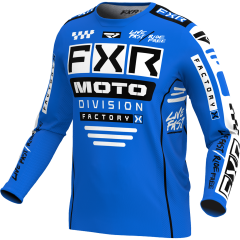 FXR 2024 Podium MX Jeugd Crossshirt Blauw / Zwart