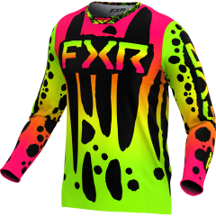 FXR 2024 Podium MX Crossshirt Frogger Zwart / Roze / Fluor Geel