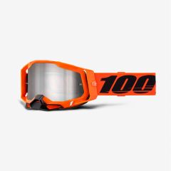 100% 2024 Spring Racecraft 2 Crossbril Fluor Oranje (Lens: Spiegel Zilver)